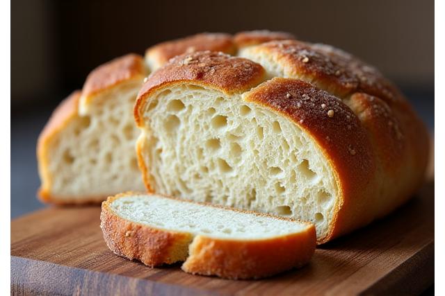 Pain au levain artisanal croustillant et doré à la mie aérée