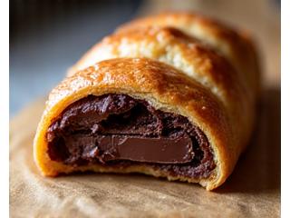 Pain au chocolat avec deux barres de chocolat